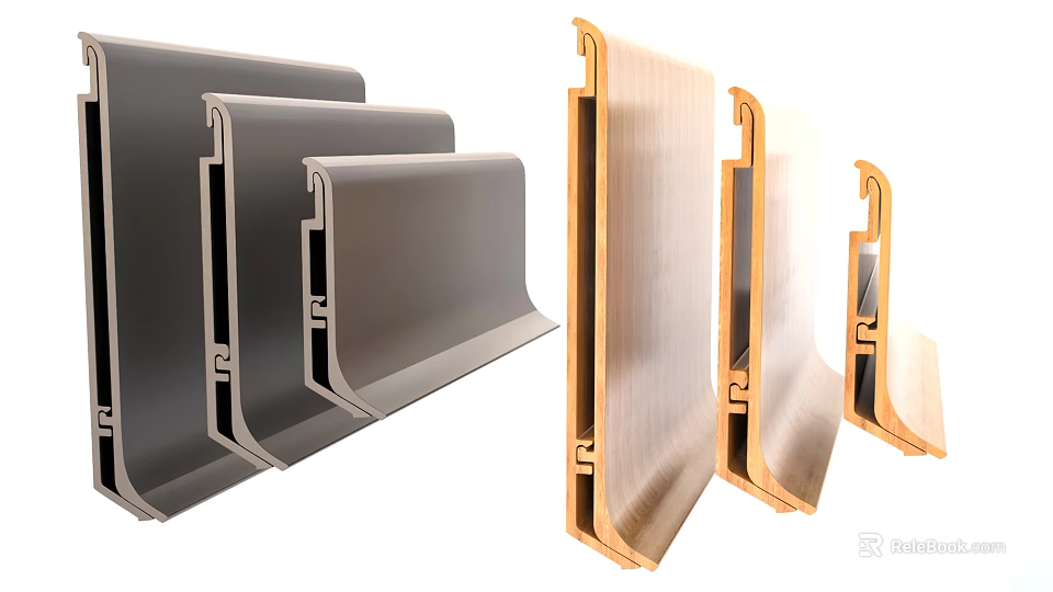 Building Components Featuring Various Shapes Metal Wood And Structural Design Profiles 3d model