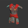 Handmade Red Armor Crafted with Intricate Paper Art and Decorative Details