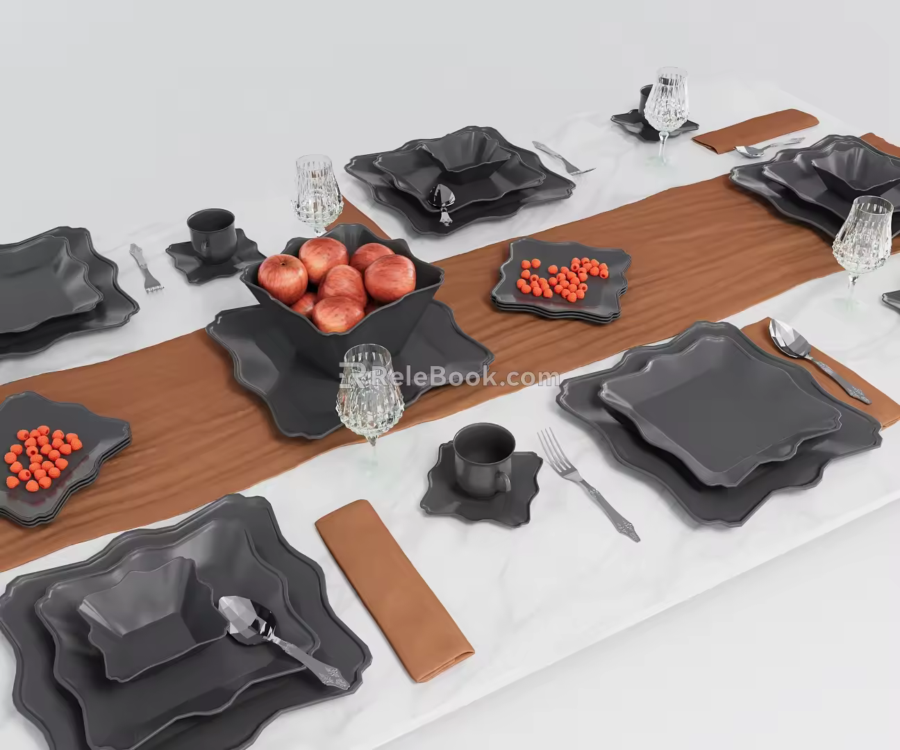 Modern Tableware Combination 3d model