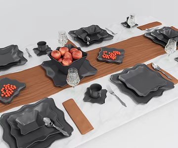Modern Tableware Combination 3d model