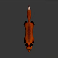 3D Modeled Fox Game Movie Character Red Fur White Underbelly Black Ears Paws Tail Tip