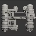 Futuristic Sci Fi Mechanical Structure With Cylindrical Modules And Circular Platform