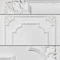 White Decorative Border Featuring Intricate Carvings And Curved Design For Home Decor