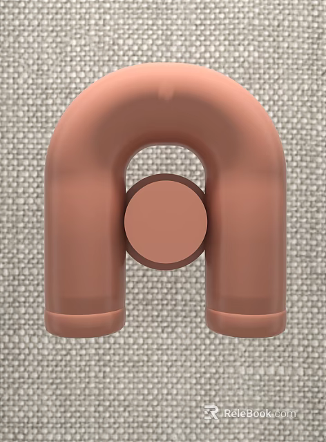 Modern Rose Gold Wall Lamp With U Shaped Design And Circular Element On Fabric Background 3d model 