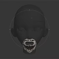 Realistic Brown Textured Beard On Black Mannequin Head Facial Features