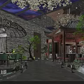 Traditional Chinese Clubhouse Interior Design With Garden Courtyard And Pavilion Lighting Decor