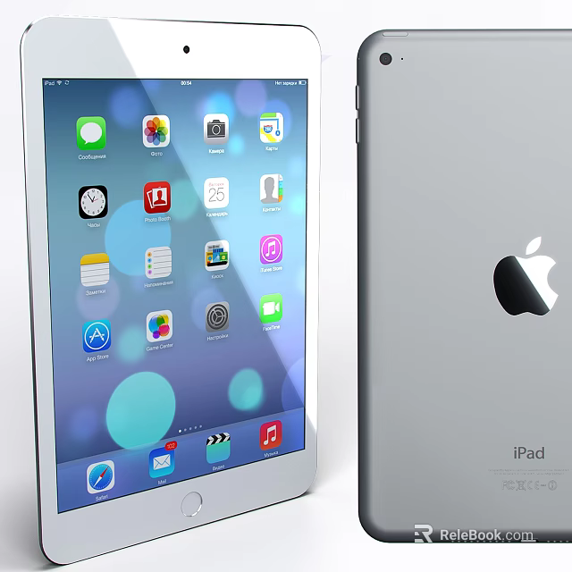 Apple iPad With Silver Body Displaying App Icons On iOS Interface And Apple Logo 3d model