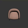 Cozy Pink Knitted Chair With Gold Metal Legs And Comfortable Design