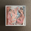 Framed Abstract Figure Painting with Multiple Dynamic Poses and Vibrant Colors