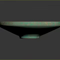 Green Bowl Shaped Sculpture With Intricate Carved Texture And Artistic Design
