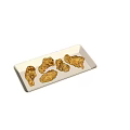 Delicious Golden Crispy Fried Chicken Pieces Served On White Rectangular Plate 3d model