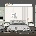 Kids Room With Crocodile Artwork Bed Black And White Checkered Rug Desk And Toys
