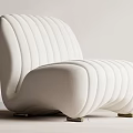 Modern Elegant Beige Single Seater Sofa With Striped Design And Metal Legs