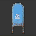 Blue Vintage Mailbox With Rusty Metal Body And Classic Standing Design