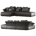 Light Luxury Multiplayer Leather Sofa Collection 3d model