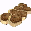 Natural Wooden Log Slice Leisure Chairs With Round Shape And Smooth Texture