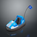 Blue Inflatable Bumper Car Toy With Number 23 Flag For Kids Play