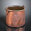 Handmade Copper Cooking Pot With Hammered Texture And Metal Handles