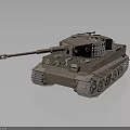 Military Armored Tank In Brown With Cannon Turret Tracks And 232 Marking