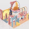 Colorful Creative Play Space With Geometric Arches Steps And Bright Tones
