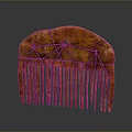 Wooden Comb With Arched Top And Crossed Metal Wire Decoration For Daily Use