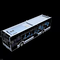 Modern Black and White Bus with Large Windows and Sleek Exterior Design
