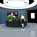 ZTE Panoramic Mechanical Arm Display Robot Arm Booth ZTE Mobile Phone Round Display Stand Technology Display Stand 3d model