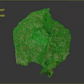 Realistic Rock Cave Landscape Structure With Green Vegetation And Open Hollow