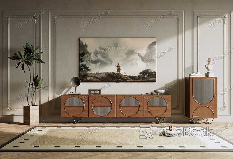 Cream Antique TV Cabinet model