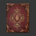 Vintage Red Cover Book With Intricate Gold Decorations And Classic Elegant Design