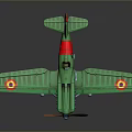 Green Airplane Model With Red Yellow Accents Wing Emblems Vintage Design And Detailed Structure