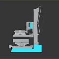 Computer Controlled CNC Milling Machine With Blue Design Precision Worktable And Control Panel With Screen 3d model
