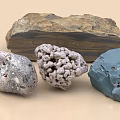 Natural Stones and Wood with Various Textures and Shapes for Decorative