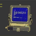 Vintage Portable Computer With Blue Screen Display And Built In Keyboard 3d model