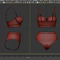 Elegant Purple Lace Pattern Lingerie Set With Bra And Panty Design