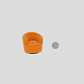Modern Orange Single Sofa With Comfortable Curved Armrest And Stylish Design 3d model