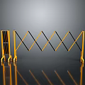 Yellow And Black Retractable Safety Barrier With Expandable Design For Construction Isolation 3d model