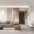 Modern Living Dining Room Interior With Large Screen TV Sofa And Coffee Table 3d model