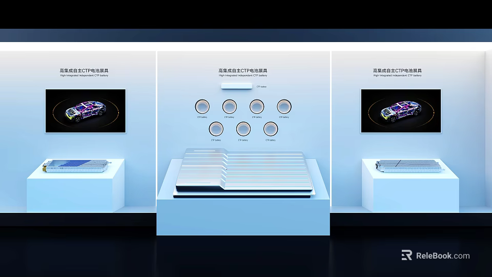 New Energy Vehicle CTC Battery Chassis System Display With Structural Components And Technical Details 3d model 