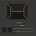 Traditional Korean Architecture With Red Pillars Black Roof Curved Eaves And Wooden Components