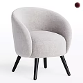 Light Gray Upholstered Accent Chair With Curved Armrests Black Legs Modern Design