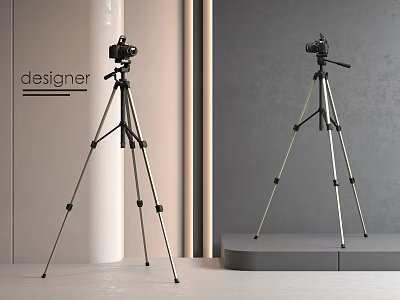 Digital Camera Tripod With Modern Designer Studio Background Stable Stand And Sleek Design 3d model
