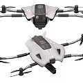 White Black Multirotor Drones With Propellers And Camera Equipment
