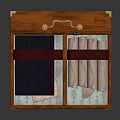 Vintage Wooden Box With Glass Bottles Scrolls And Fabric Lining