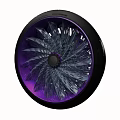 Stylish Black and Purple Tire Featuring Radial Crystal Like Geometric Hub Design