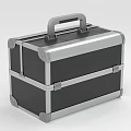 Black And Silver Metal Frame Hard Case With Secure Handle And Latches 3d model