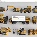 Various Construction Vehicle Models Displayed Together 3d model