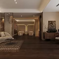 Elegant Modern Clubhouse Interior With Lounge Area Marble Floors And Chandelier