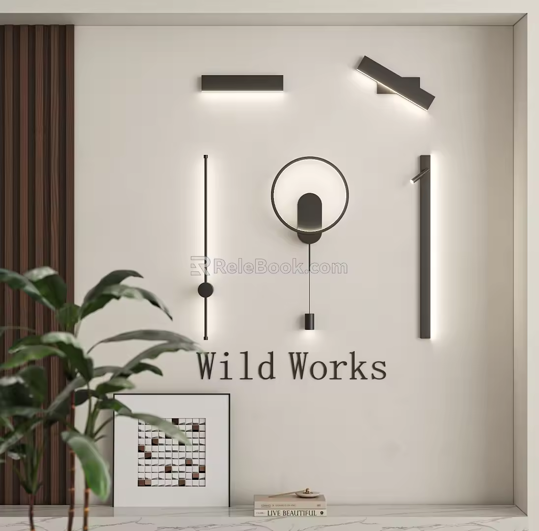 Modern wall lamp combination 3d model