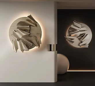 Modern Wall Decoration Pendant Stereo Wall Decoration Round Wall Decoration Wall Decoration Metal Wall Decoration 3d model